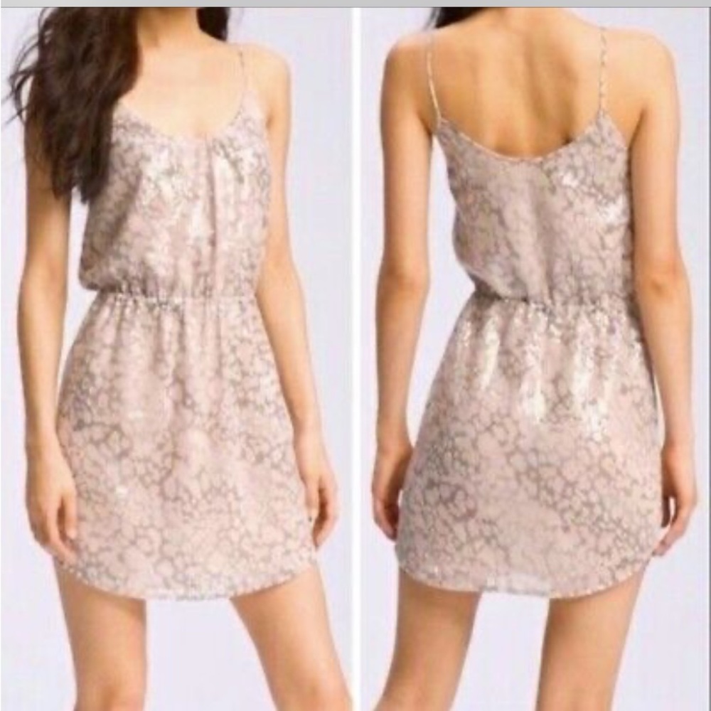 Rebecca Taylor Desert Sequined Leopard Print Mini Dress